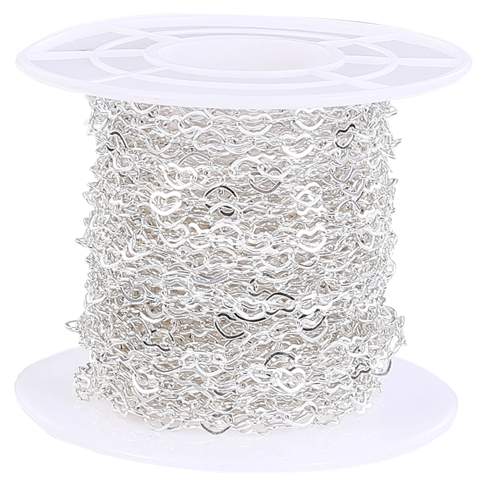 1 Roll Heart Link Chain High Quality Copper Cable For Diy Jewelry Making Handmade Necklace Bracelet Sweater Chain Bulk Spool