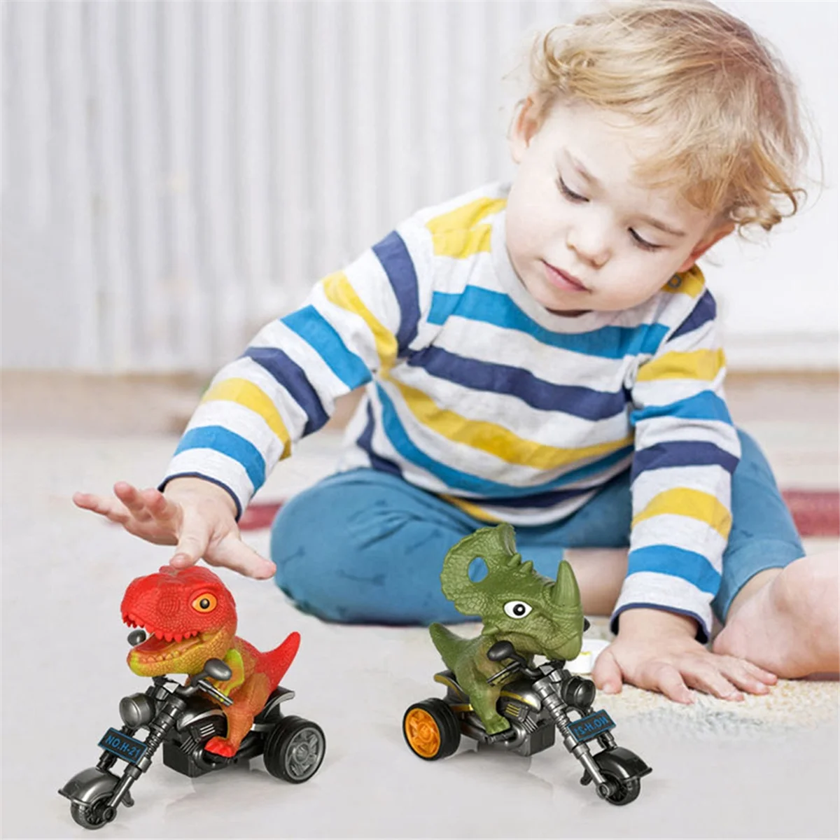 Moderne 8PCS dier motorfiets speelgoed voertuigen cadeaus voor kind motorfiets Dino speelgoed