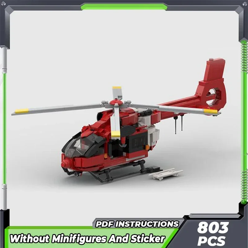 Moc Building Bricks Military Model Swiss Medical Aircraft H145 Technology Modular Blocks Gifts Toys For Children DIY Assembly