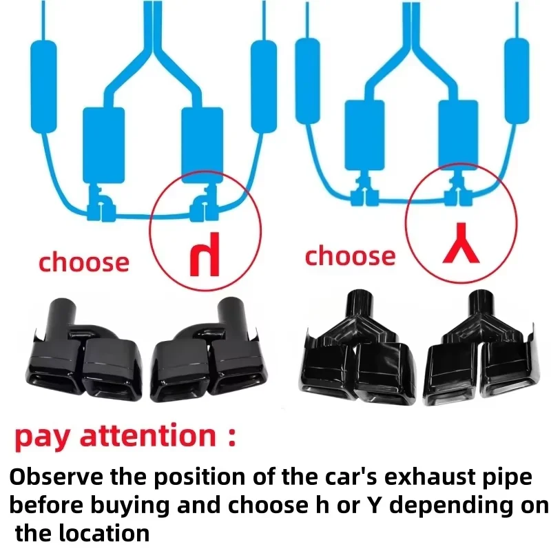 【2026 Hot Selling】DEX Exhaust Tips for  W212 W218 CLS-Class E-Class Upgrade to 63 Quad Square Muffler Tip Exhau