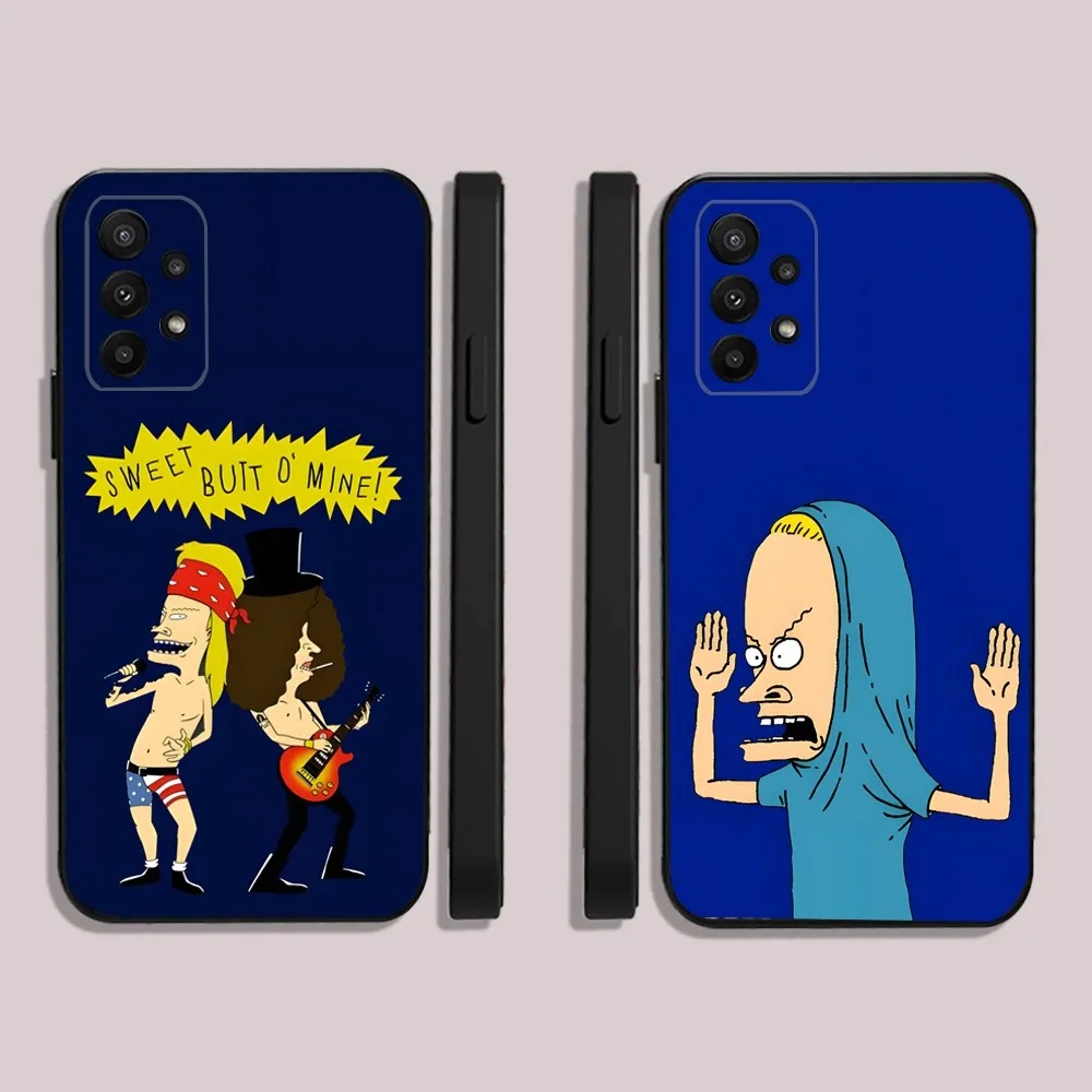 B-Beavis and Butthead Phone Case For Samsung S24,23,22,30,21,10,9,Ultra,Plus,Lite,FE,5G Black Soft Case