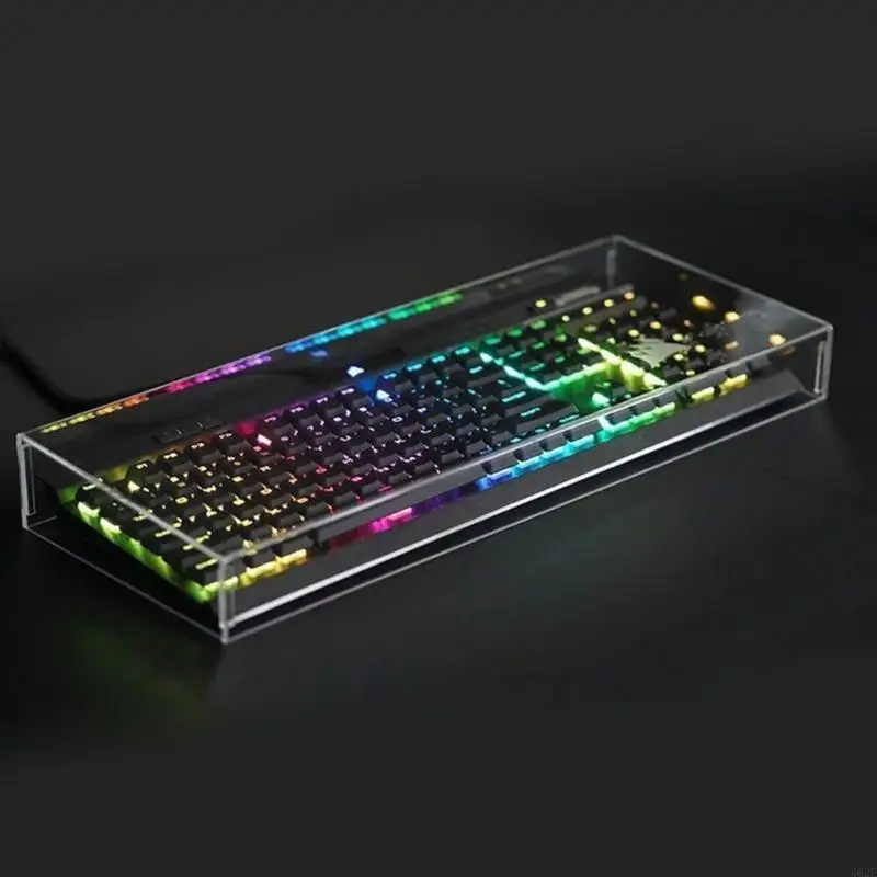 

462E Небьющийся акриловый пылезащитный чехол для полноразмерных механических клавиатур с 104 клавишами, прозрачный