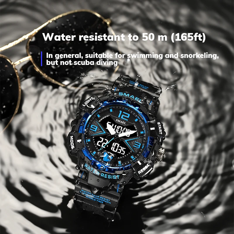 SMAEL New Arrival Sport Wrist Watch For Men, Fashion Water Resistant 50M Military Man Watch GIft For Men 8076 montre homme