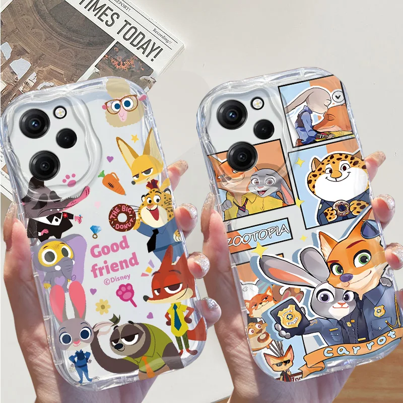 

Disney Zootopia Cream Phone Case For OPPO Realme 5 6 7 8 10 11 12 6i Pro Plus (Global) C2 11 12 15 2021 silicone Funda Cover