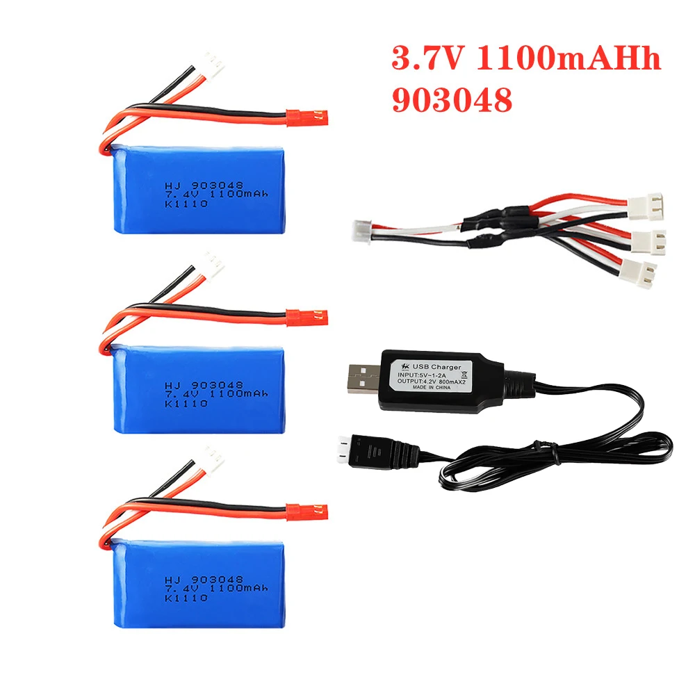 

7.4V 1100mah 903048 LiPo аккумулятор с USB 3IN1 для Wltoys V353 A949 A959 A969 A979 K929 RC автомобили лодки дрон самолет аккумулятор