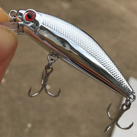 Ufishing Electroplated Silver Sinking Fishing Minnow Lure 6.5cm/10g Bass Pike Bait Wobbler