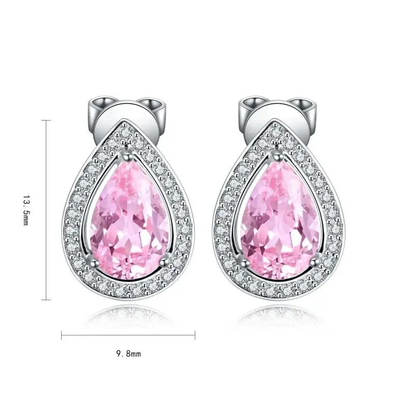 

RUIF 2024 S925 Silve Fine Jewelry Lab Grown Morganite Pink for Women Earings Wedding Party Gift