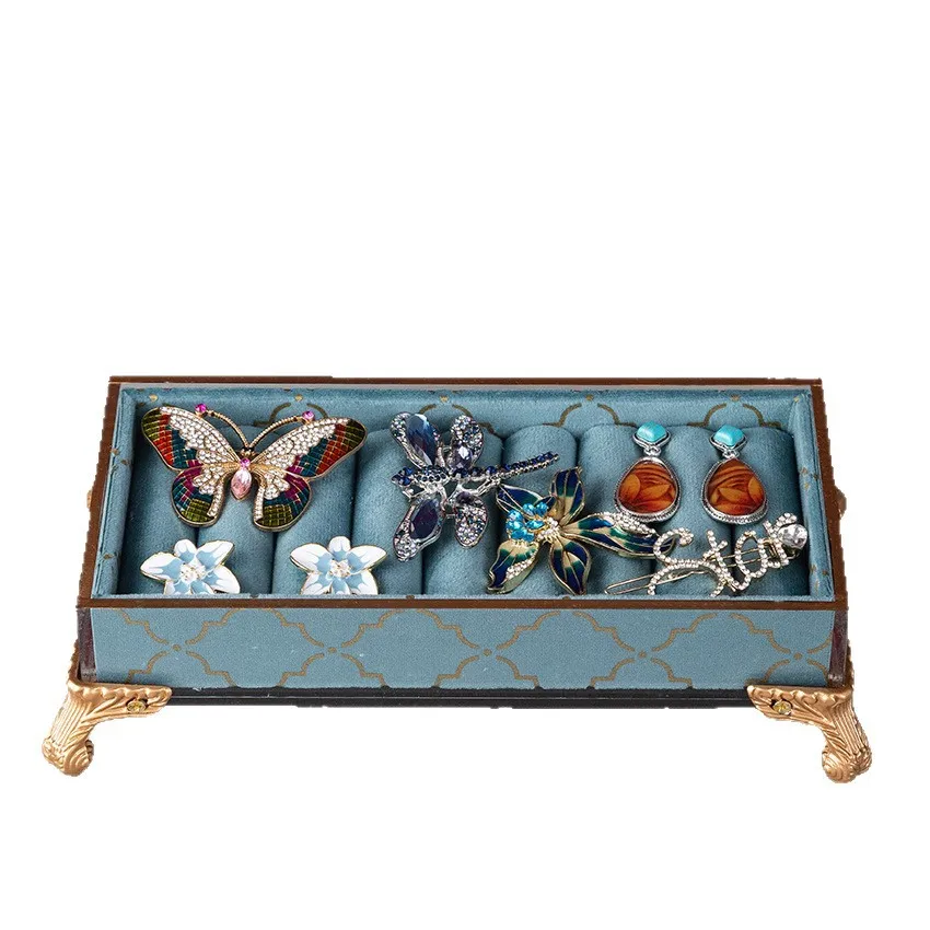 PYH manufacturer retro cloth jewelry rack high-end blue gold edge half-breasted model necklace shelf display