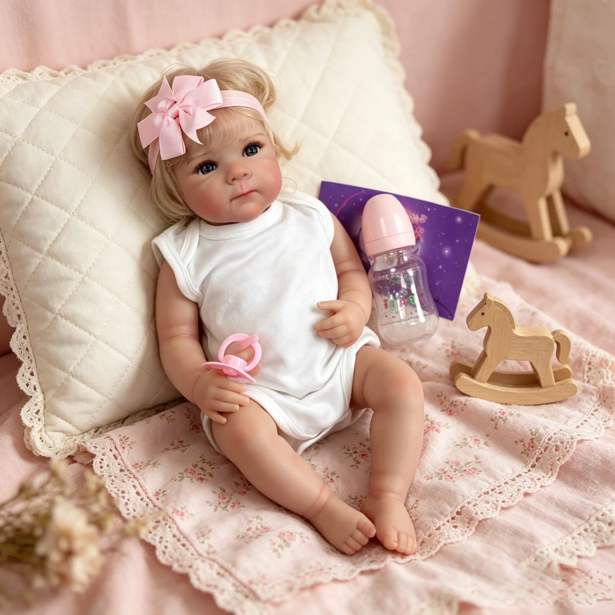 18 Inch Bettie Full Vinyl Reborn Baby Doll Hand Rooted Hair Lifelike Real Touch Factory Painted Collectible Birthday Gift（TT） view 5