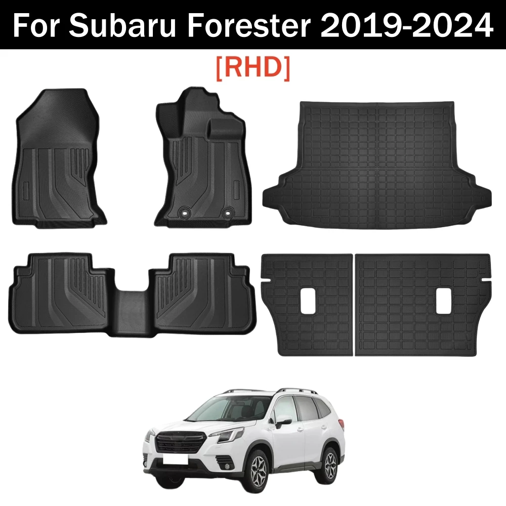 For Subaru Forester 2019-2024 TPE 3D Car Floor Mats Cargo Liner Trunk Pad All Weather Waterproof Mats Right hand Drive Japan