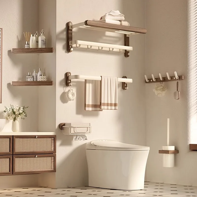 ใหม่จีนชั้นวางผ้าขนหนูห้องน้ําไม่เจาะห้องน้ําชั้นวางผ้าขนหนูห้องน้ํา