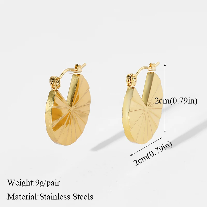 EILIECK 316L Edelstahl Goldfarben Runde Herz-Creolen für Frauen und Mädchen, Modische Ohrschmuck, Urlaubsgeschenk, Bijoux – Detail 7