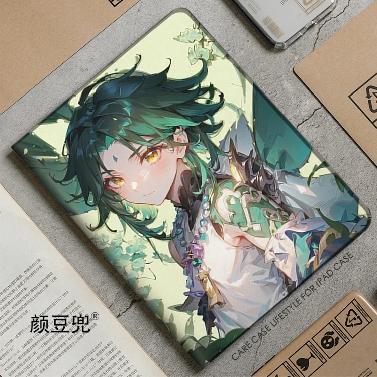 XIAO Anime Genshin Impact For Samsung Galaxy Tab S7 FE 11 in 2021 S6 Case SM-T220/T225 Tri-fold stand Cover Galaxy Tab S6 Lite