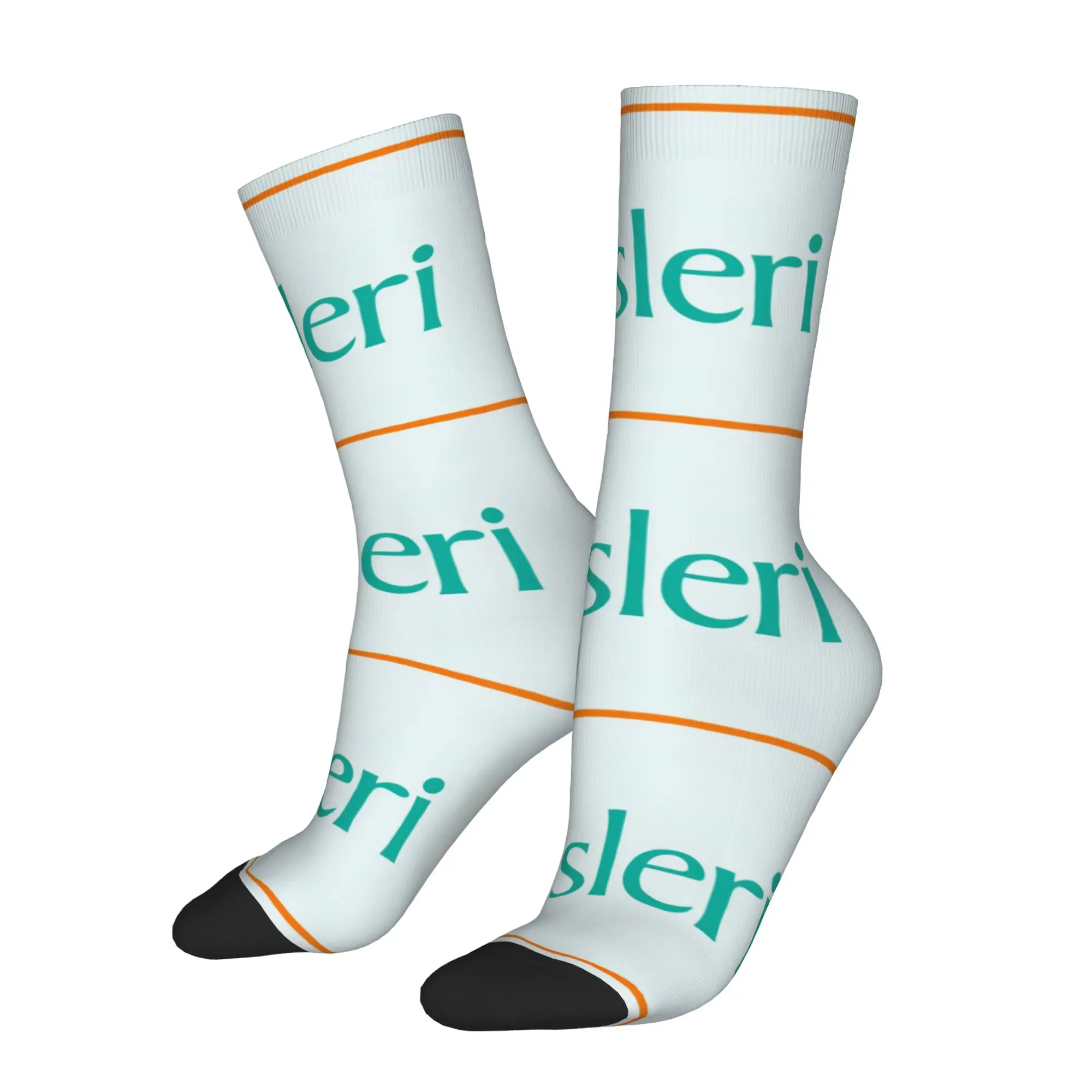 

Funny Sock bBisleri bBisleri Teal Logo Hip Hop Seamless Pattern Printed Men Socks Casual Men's Socks