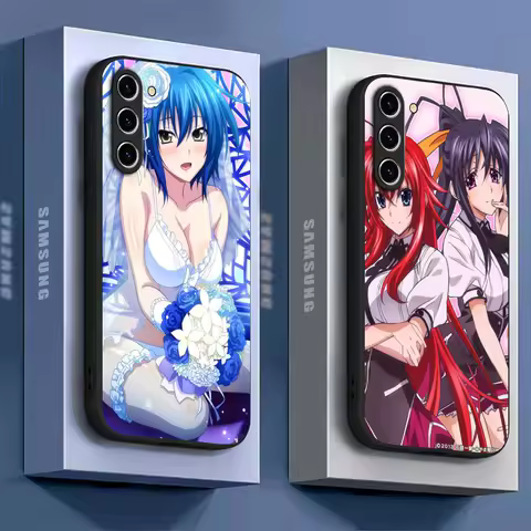 High School DxD Anime Phone Case For Samsung Galaxy S25 S24 S23 S22 S21 S20 Plus Ultra Note20 Soft Black