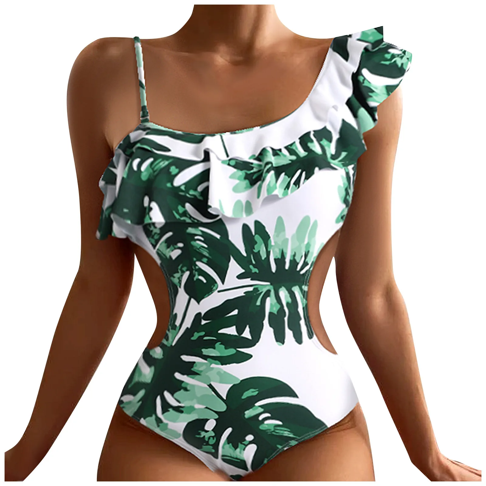 New Summer Women\'s Fashion Printed High Waist One Piece Sexy Bikini Beach Sea Dating Swimsuit for Beach Vacation Swim M-XL