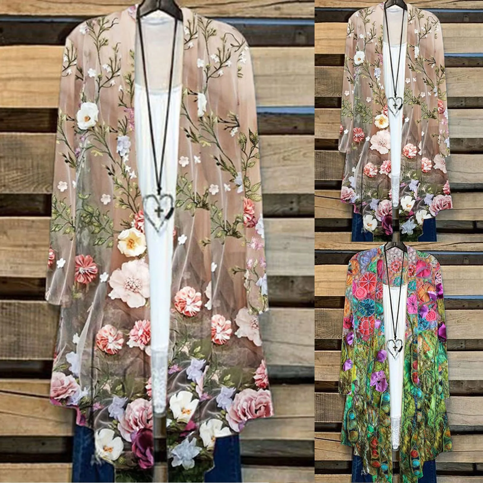 

Women Fashion Casual Shawl Floral Print Kimono Cardigan Top Blouse Vintage Print Camisas De Hombre Tunics Button Blouses Blusas