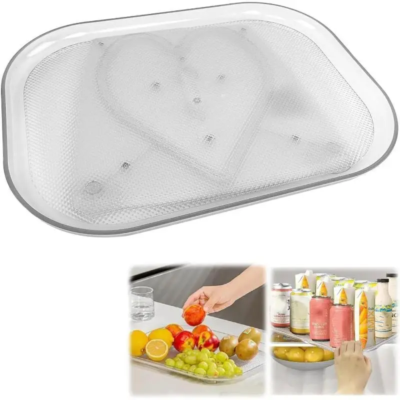 Hot 1 Piece Storage Tray 360-Degree Refrigerator Storage Rotating Tray Used For Kitchen Spice Jars And Sundry Storage Turntable