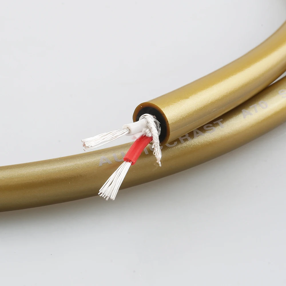 Neues Audiocrast A70 versilbertes Kabel Goldend 5C Audiokabel Hohe Qualität für DAC-Vorverstärker RCA-Verbindungskabel – Detail 5