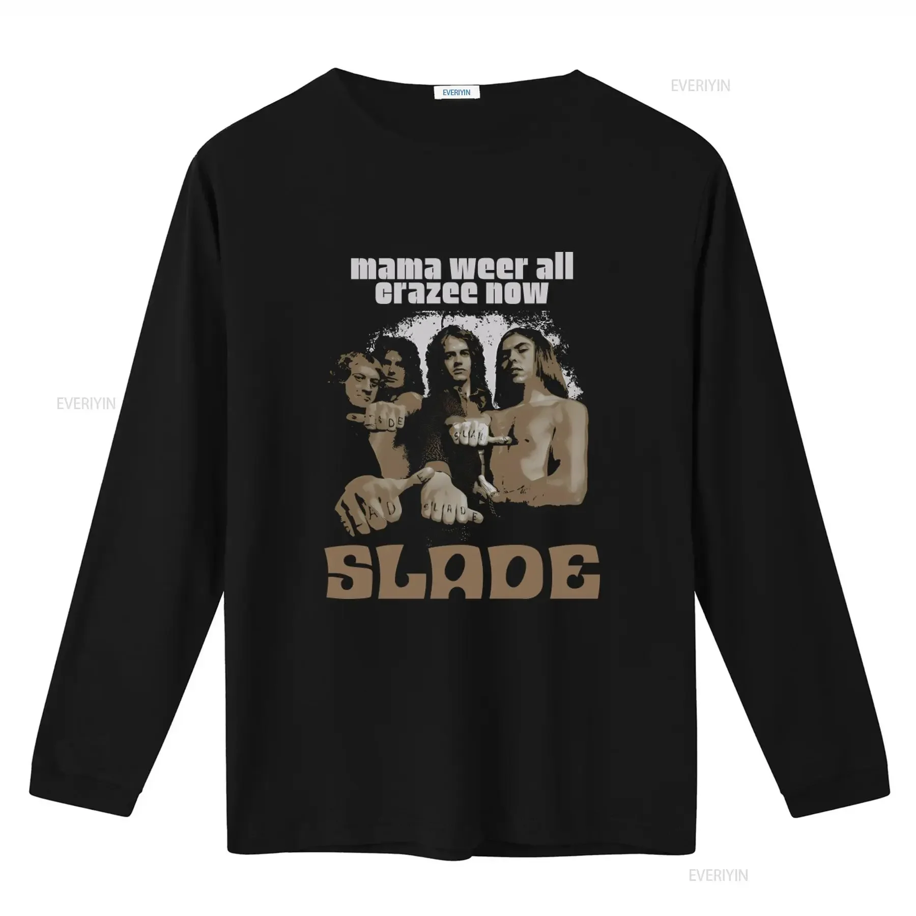 Slade Mama Weer All Crazee Now Band Rock Music Print T Shirt vintage Washed fashion Stretched Stylish Breathable Slightly view 2