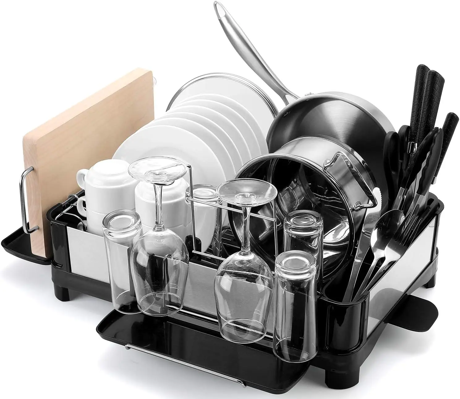 Dish Rack - Fingerprint-Proof 304 Stainless Steel Pot Dish Drying Rack for Kitchen Counter, Fully Customizable Cutlery Rack