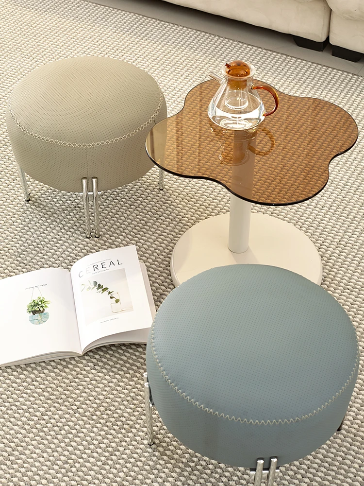 Creative low stool household small round stool simple modern bench living room sofa foot at the door for shoes stool.