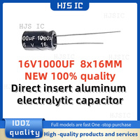 10-20-30PCS NEW 100% quality 16V1000UF 8x16MM 1000uf 16v 8*16mm 1000μF 16v  Direct insert aluminum electrolytic capacitor