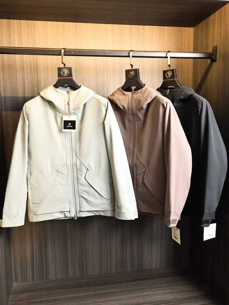 

High-End Soft Jacket 4D Tailoring Outdoor Men's Waterproof Lightweight Heat-sealed Hooded Fashion Urban Style Spring