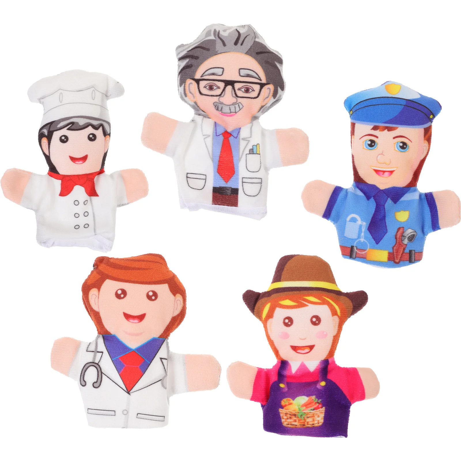 5pcs For Hand Puppet Kids Storytelling Puppet Children Fabric Finger Puppets Fabric Finger Puppets Educational Toys