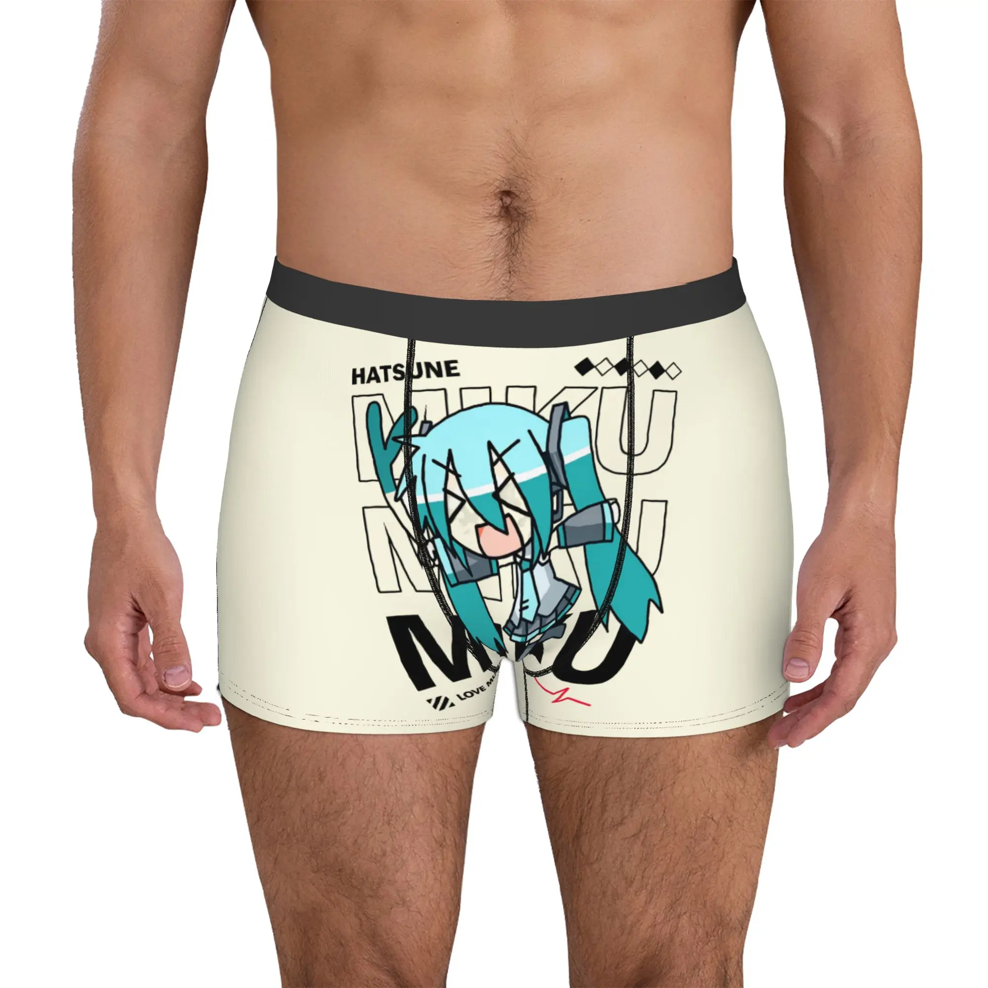 

Male Funny H-Hatsune M-Miku Girl Kawaii Underwear Vocaloid Anime Boxer Briefs Soft Shorts Panties Underpants