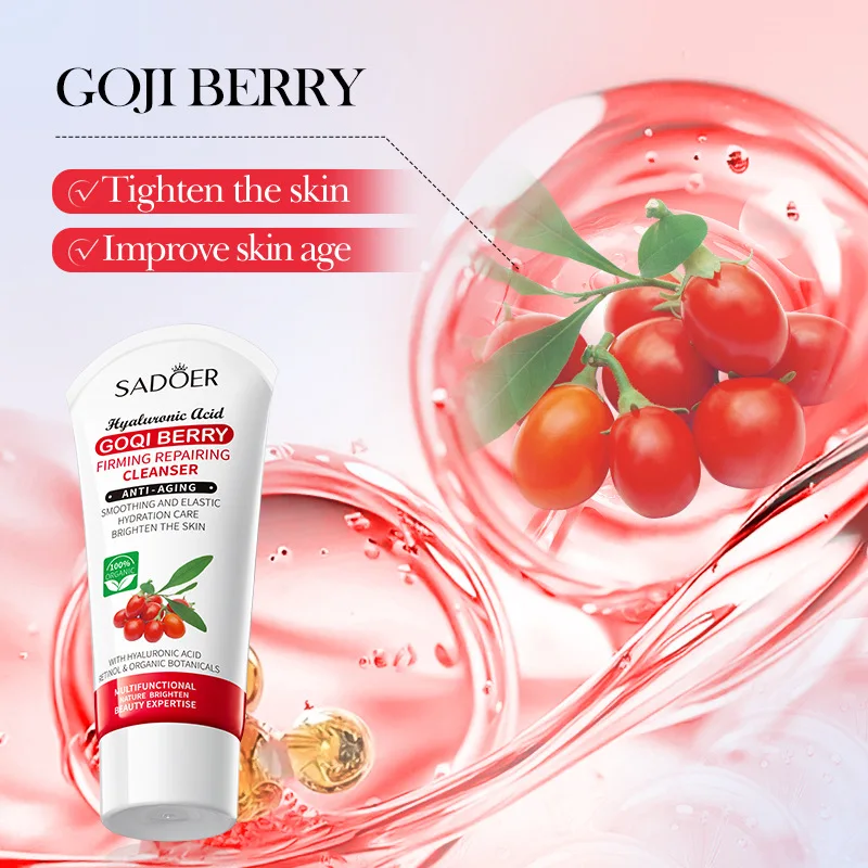 Make-upreiniger Chinese Wolfberry Anti-rimpel Verstevigende Reparatie Cleanser Reinigende gezichtsreiniger