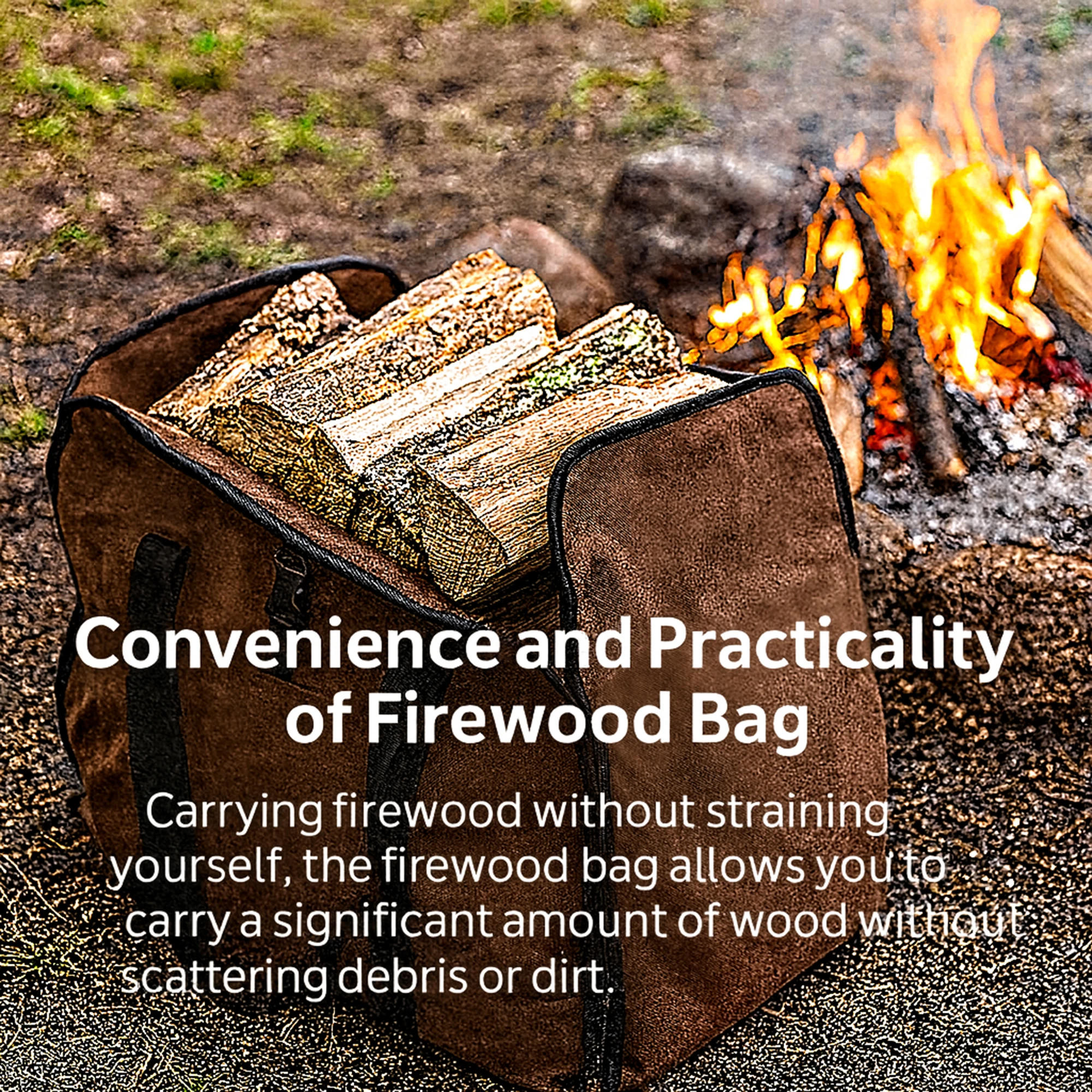 

Портативная сумка для хранения дров с полуоткрытым верхом, большая вместимость, для кемпинга, сумка для хранения дров, ручная сумка для дров, уличная сумка для хранения