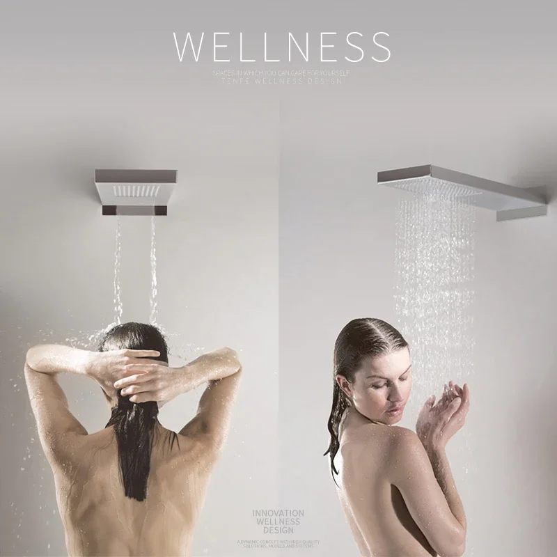 

Vidric Vidric Thermostatic Bathroom Shower Faucets Set 22'' Rain Waterfall Shower Head 3 Way Handles Mixer Tap Bathroom Shower F