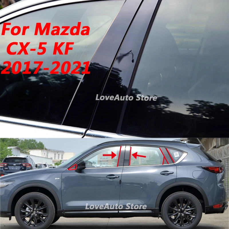 

Для Mazda CX5 CX-5 KF 2021 2020 2019 2018 2017 центральная колонка автомобильного окна B C крышка столба отделка Наружная рамка полоса Аксессуары