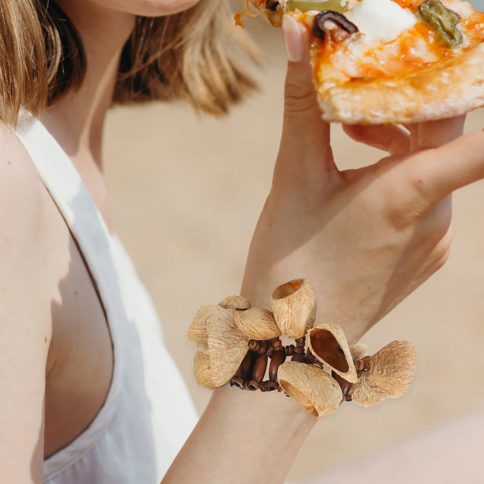 

African Tribal Nut Shells Bracelet Handbell Instrument Craft Maracas Rattle Percussion Shaker Wristband Yoga Dance Accessories