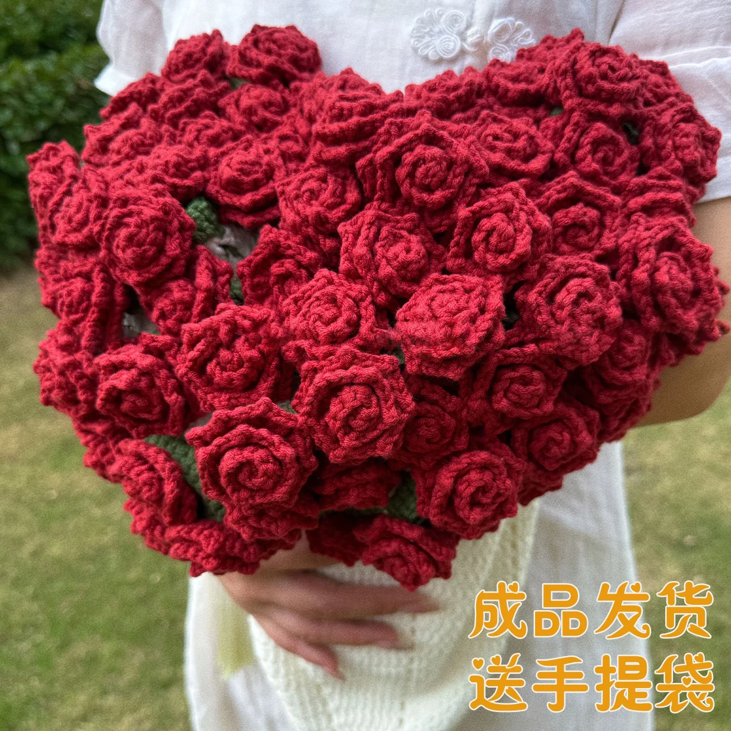 

Finished Sharp Corner Rose Bouquet Blanket Naptime Flower Blanket Hand Knitted Wool Flower Gift for Best Friend Birthday