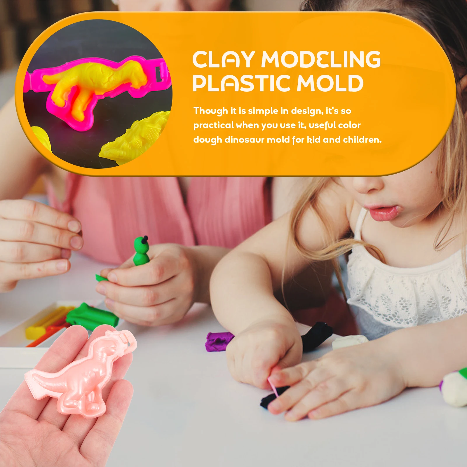 

Plastic Kids Dinosaur For Kids Craft Tools Color Dough Dinosaur Mold 3D Clay Toys Dough Kits Safe Fun Practical