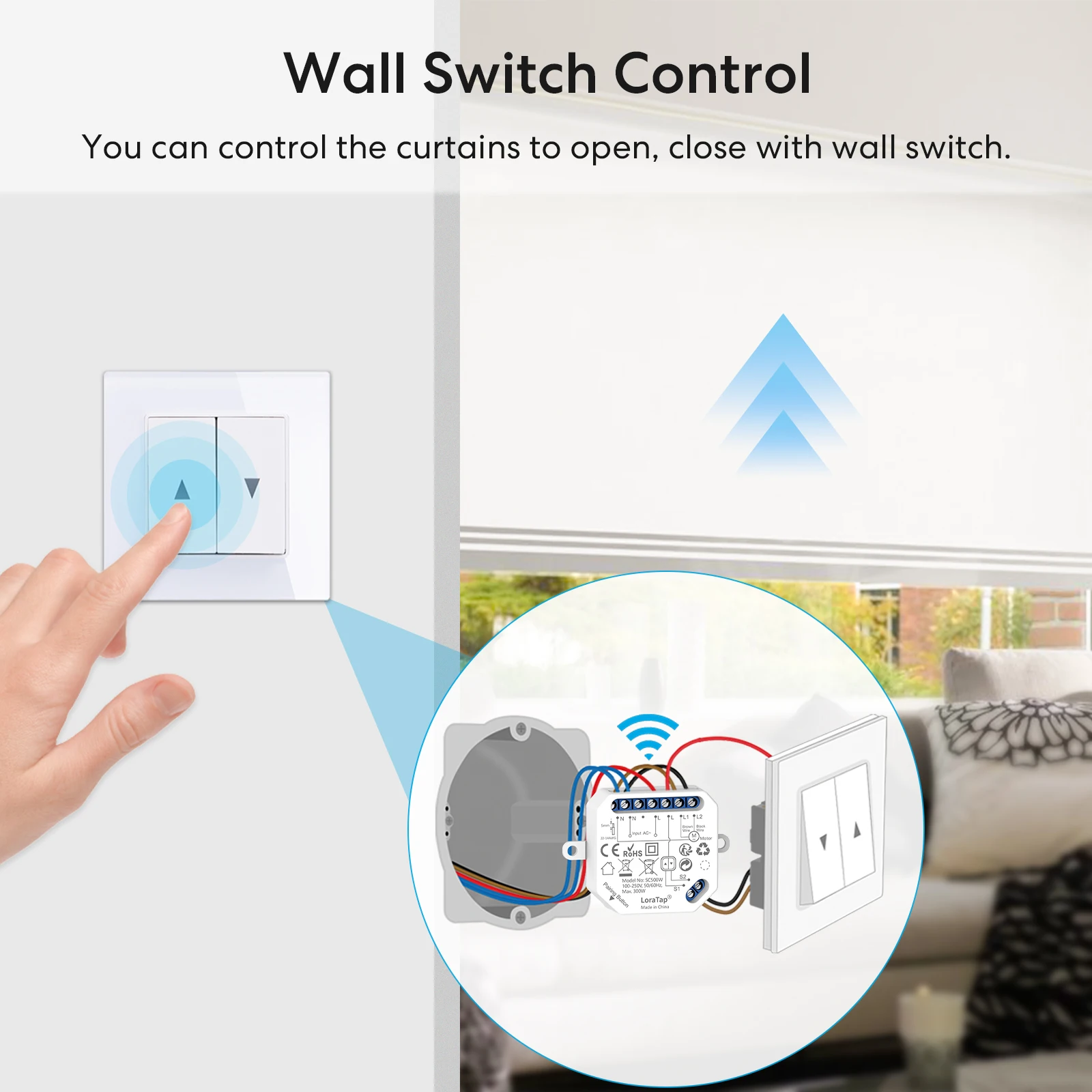 LoraTap Tuya Smart WiFi Vorhangschalter Relaismodul für Rollläden und Fensterjalousien Google Home Alexa Sprachsteuerung Neue Version – Detail 8
