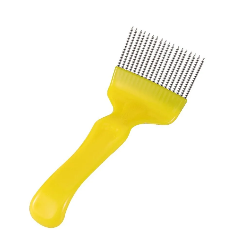 

18/21 Pin Bee Honey Fork Straight Needles Stainless Steel Honey Scratcher Plastic Handle Yellow/Red/ Honey Scraper Honeycomb