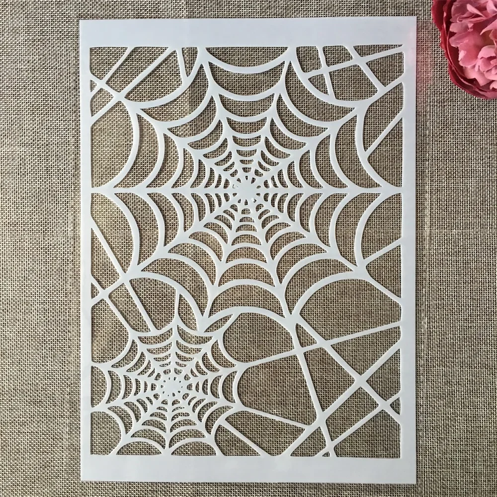 29cm A4 Spider Web Net DIY Layering Stencils Painting Scrapbook Coloring Embossing Album Decorative Template