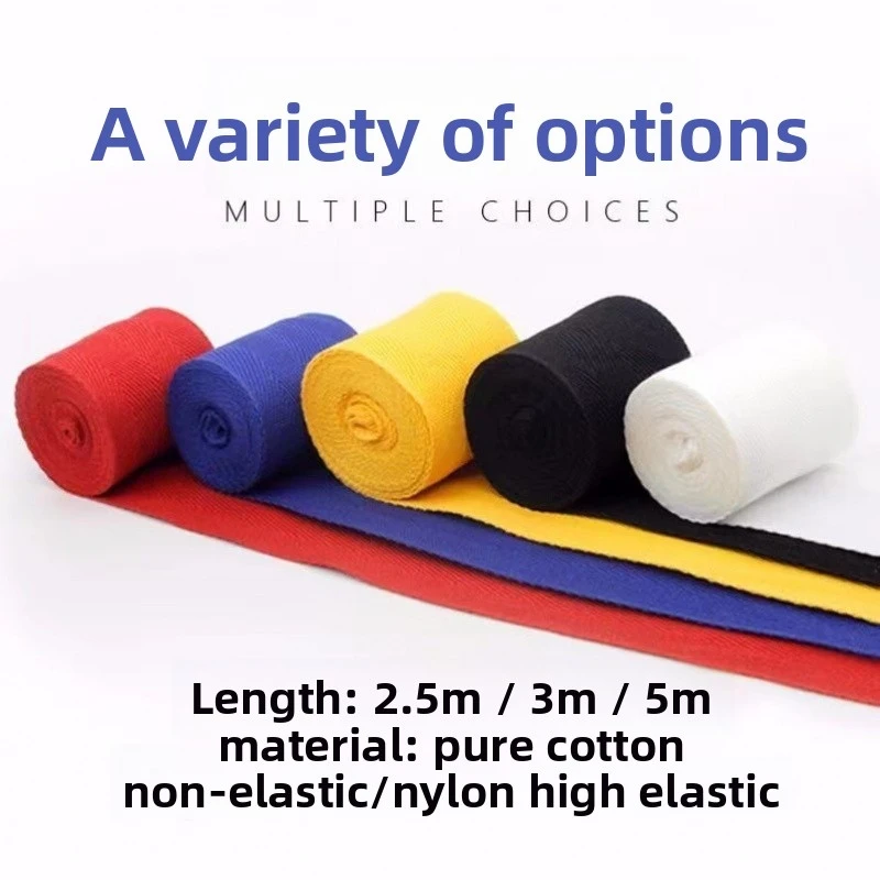 New Muay Thai Sanda Boxing Bandage Elastic Cotton Bandage Gloves Sweat Absorbing Hand Gloves Taekwondo Karate Mixed Martial Arts