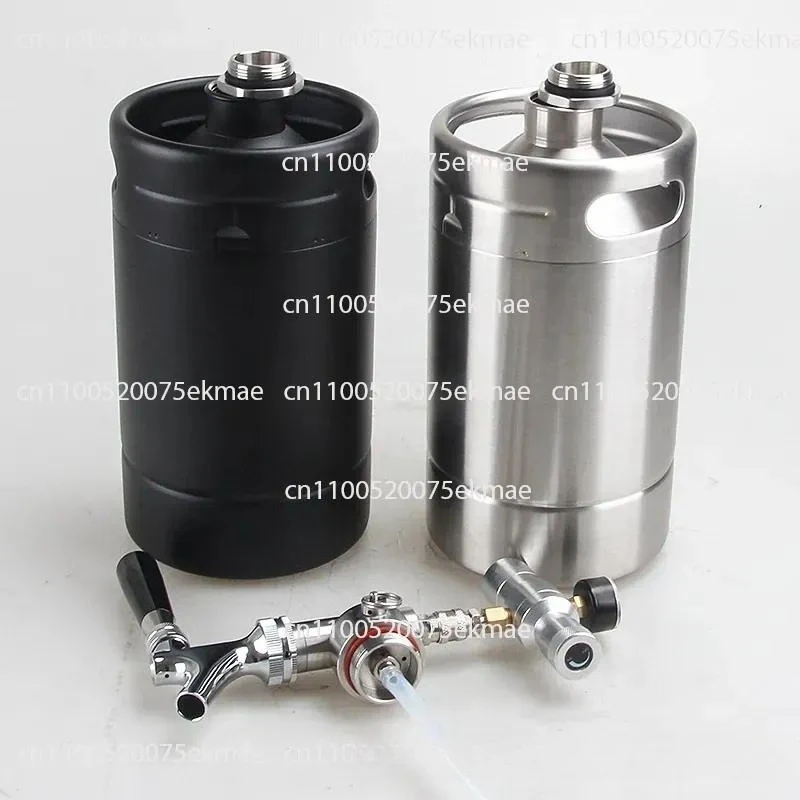 2L Mini Keg Double-layer Thermal Insulation Outdoor Pressurized 304 Stainless Steel Home-brewed Draft Beer Beater System