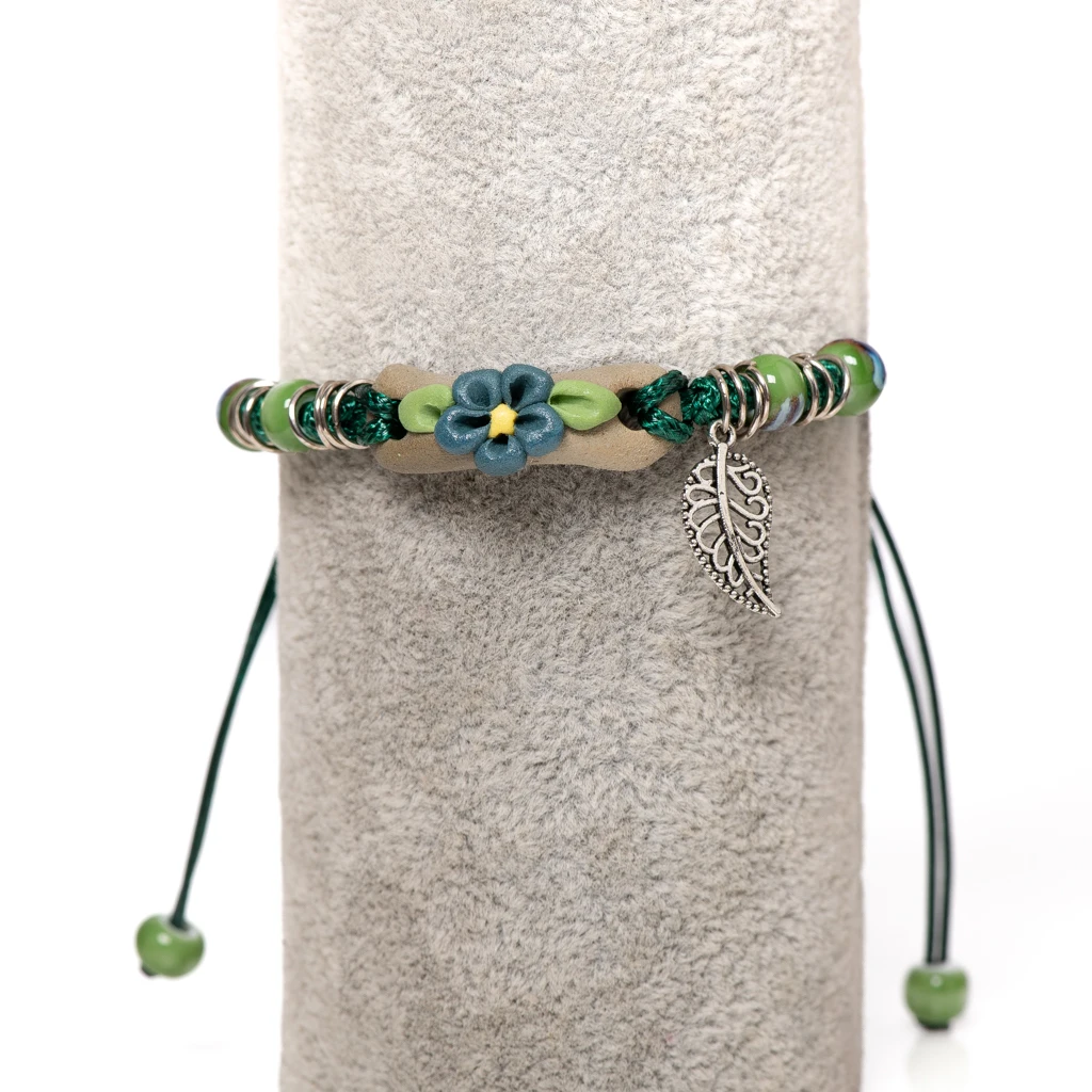 Traditional Boondoggle Hand Woven Colored Glaze Ceramic Bracelets Beads Folk Style Women\'s Fashion Jewelry Dropshipping #1392