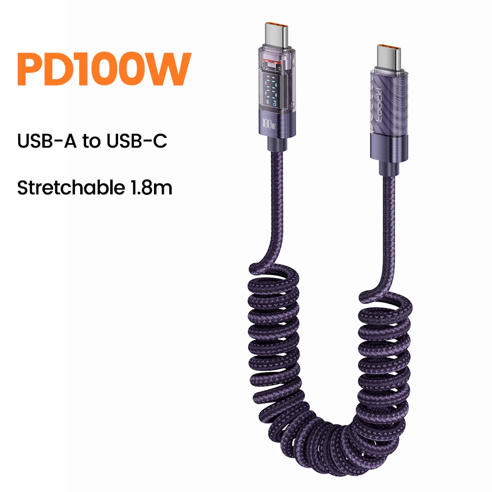 Câble Toocki USB-C vers USB-C Transparent 3