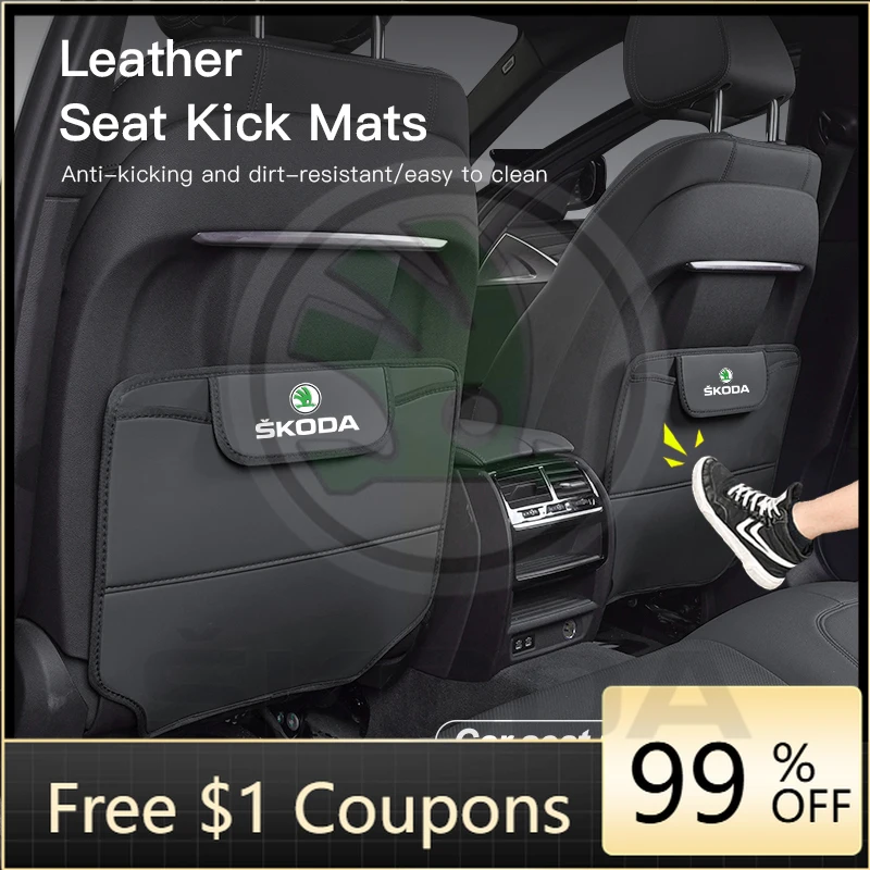 

Car Stickers 2025 Hot Car Seat Back Anti Kick Cover Leather Protector Pad For Skoda Fabia Superb Yeti Octavia Rapid Kodiaq Mk3 A