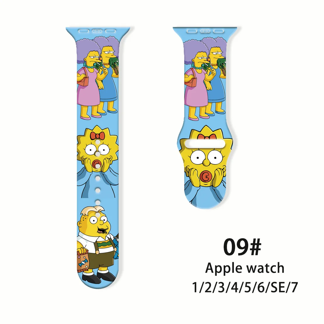 Cartoon Cute Simpson Silicone Strap For Apple Watch Band 41mm 45mm 44mm 42mm 40mm 38mm Bracelet For iWatch SE 7 6 5 4 3 2 1