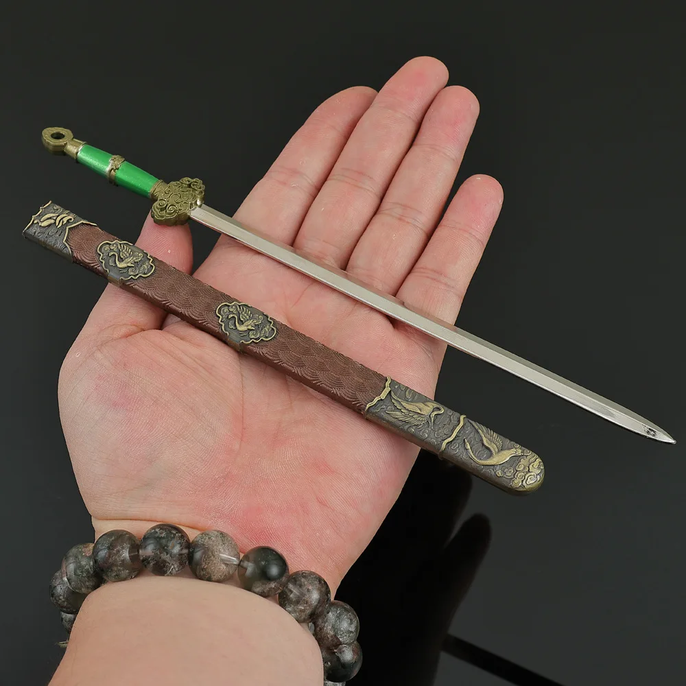 22cm Metal Crafts Ornament Model ‘The Eight Immortals Cross The Sea’  Lü Dongbin Wearing Sword Decoration Knife Toy Unsharpened