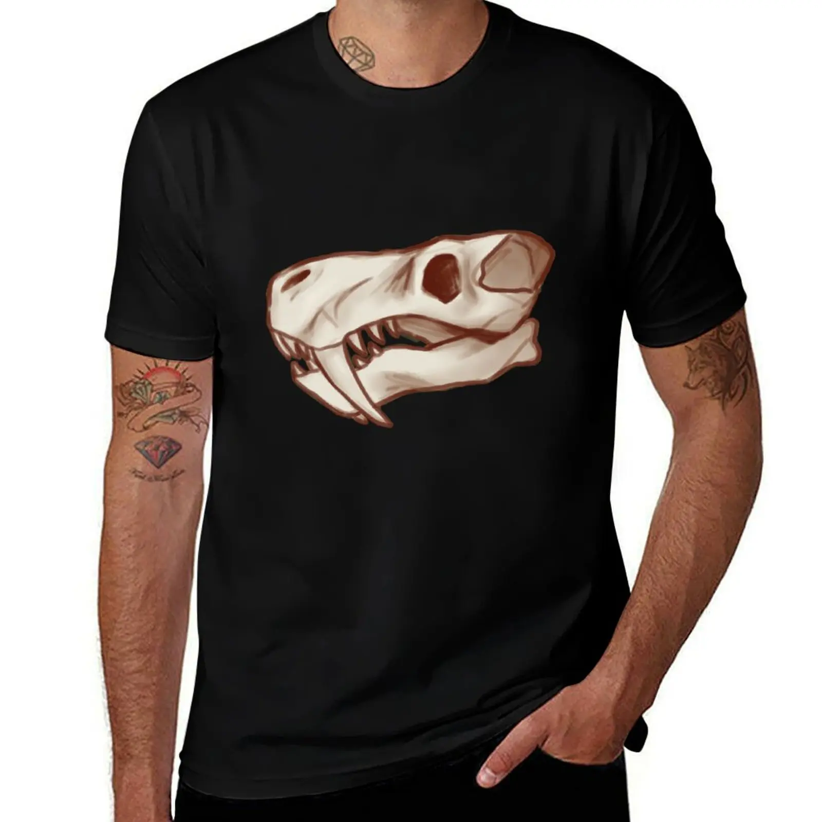 

Футболка Gorgonopsid Skull 2021, хлопковая футболка, мужская винтажная футболка с рисунком
