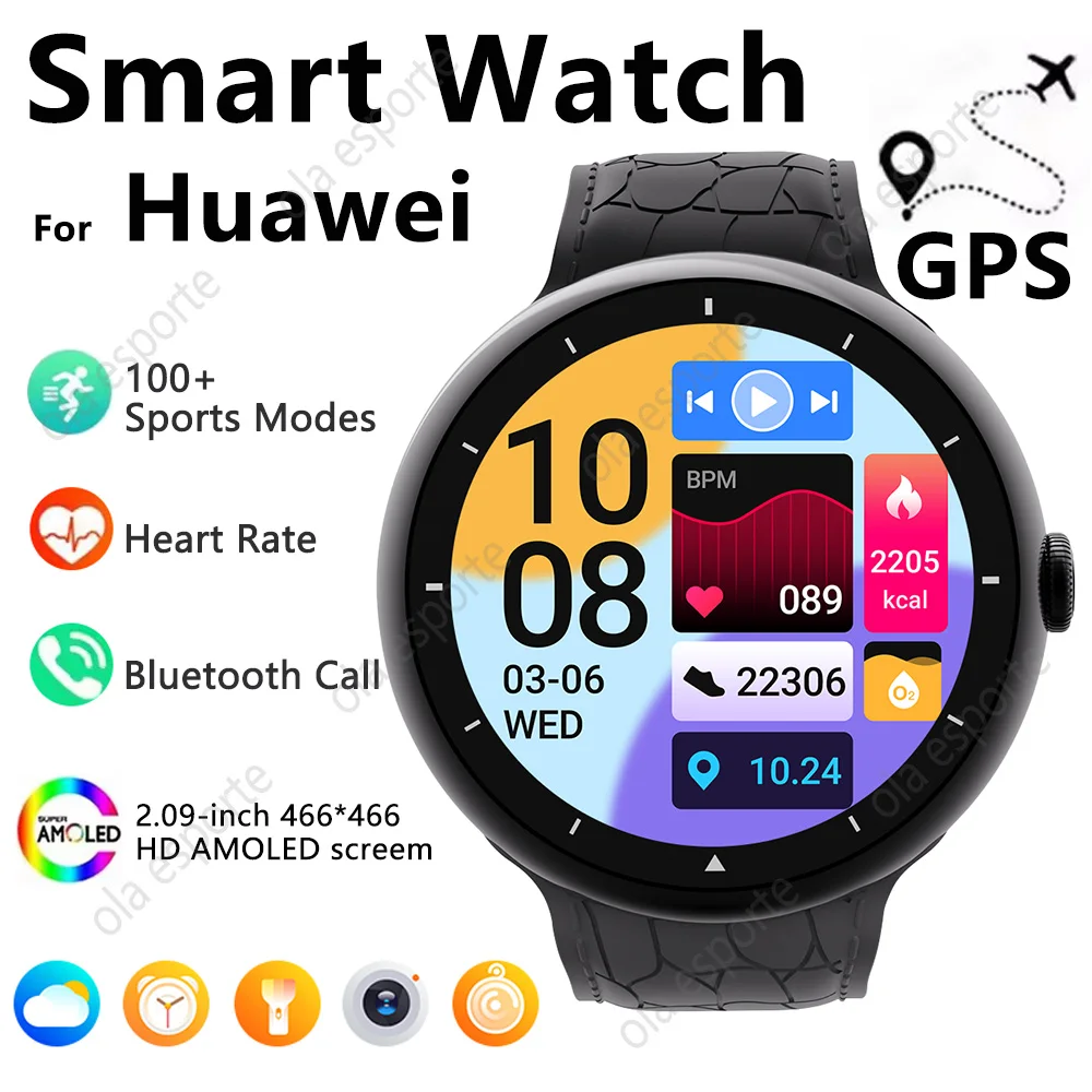 

Смарт-часы 2,09-дюймовый AMOLED-экран, Bluetooth-компас для вызова, трекер, мужские спортивные часы, монитор здоровья, женские умные часы, водонепроницаемые