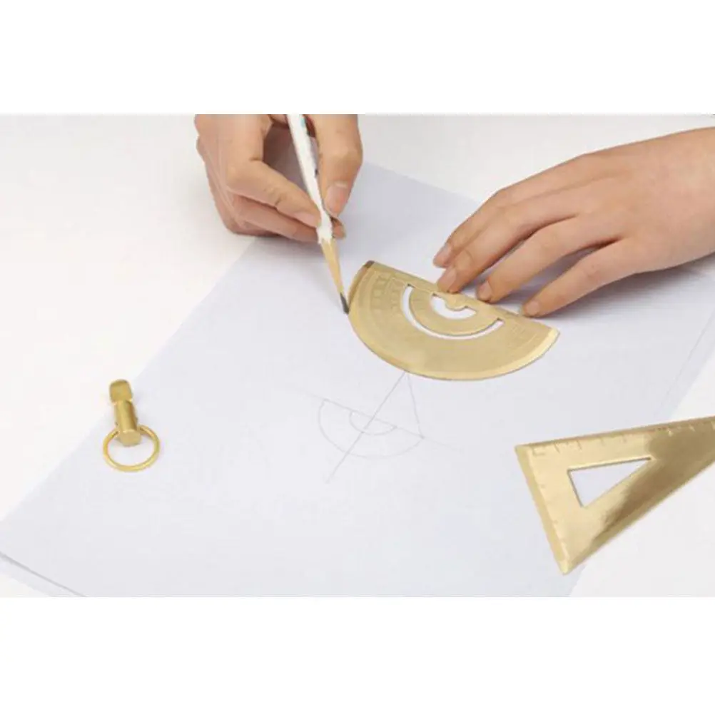 Precision Drawing Triangular Ruler 20Cm Stainless Steel Triangle Ruler for Engineering Design Geometry Protractor School